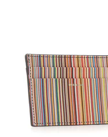 PAUL SMITH Portacarte in pelle "Signature Stripe" MULTICOLOR Uomo 