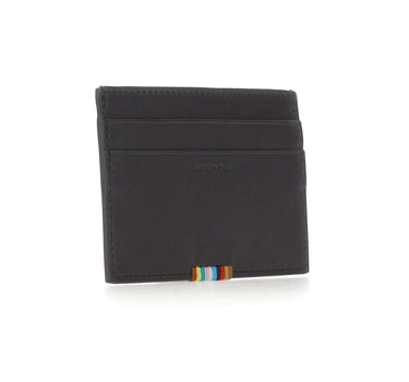 PAUL SMITH Porta carte in pelle con dettaglio "Signature Stripe" BLACK Uomo 