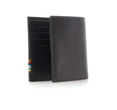 PAUL SMITH Portafogli in pelle con dettaglio "Signature Stripe" BLACK Uomo 