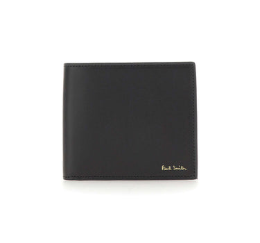 PAUL SMITH Portafogli in pelle con interno "Signature Stripe" BLACK Uomo 