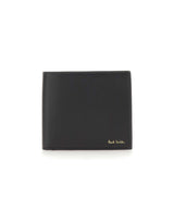 PAUL SMITH Portafogli in pelle con interno "Signature Stripe" BLACK Uomo 