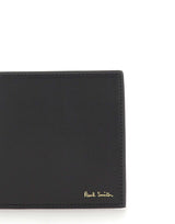 PAUL SMITH Portafogli in pelle con interno "Signature Stripe" BLACK Uomo 
