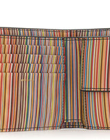 PAUL SMITH Portafogli in pelle con interno "Signature Stripe" BLACK Uomo 
