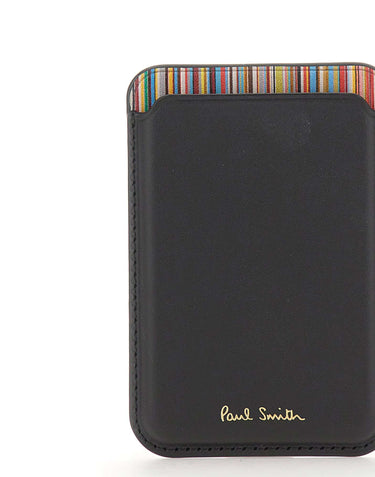 PAUL SMITH Portacarte in pelle per iPhone MagSafe BLACK Uomo 