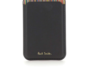 PAUL SMITH Portacarte in pelle per iPhone MagSafe BLACK Uomo 