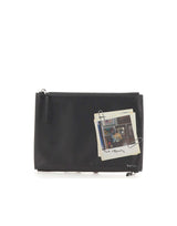 PAUL SMITH Pochette da viaggio in pelle BLACK Uomo 