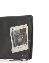 PAUL SMITH Pochette da viaggio in pelle BLACK Uomo 