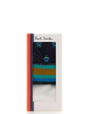 PAUL SMITH Set 3 paia di calze a fantasia MULTICOLOR Uomo 