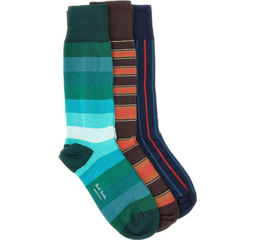 PAUL SMITH Set 3 paia di calze a righe MULTICOLOR Uomo 