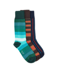 PAUL SMITH Set 3 paia di calze a righe MULTICOLOR Uomo 