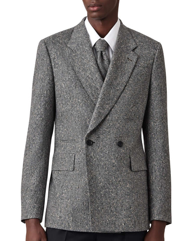 PAUL SMITH Blazer doppiopetto in lana Donegal GREY Uomo 