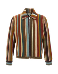 PAUL SMITH Cardigan con zip in lana "Signature Stripe" MULTICOLOR Uomo 