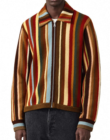 PAUL SMITH Cardigan con zip in lana "Signature Stripe" MULTICOLOR Uomo 