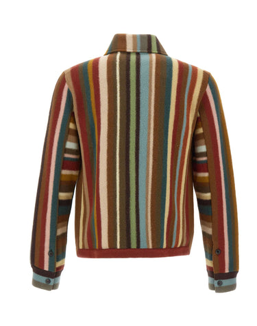 PAUL SMITH Cardigan con zip in lana "Signature Stripe" MULTICOLOR Uomo 