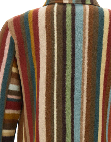 PAUL SMITH Cardigan con zip in lana "Signature Stripe" MULTICOLOR Uomo 