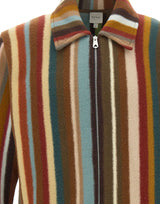 PAUL SMITH Cardigan con zip in lana "Signature Stripe" MULTICOLOR Uomo 