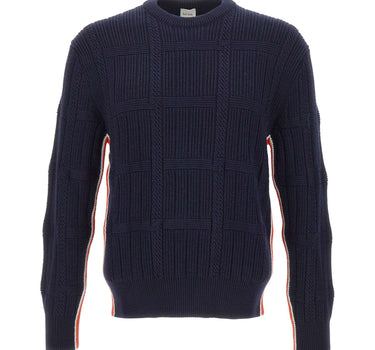 PAUL SMITH Maglione a trecce in lana merino BLUE Uomo 