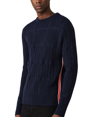 PAUL SMITH Maglione a trecce in lana merino BLUE Uomo 