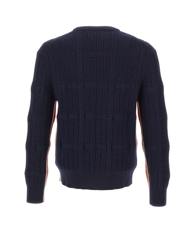 PAUL SMITH Maglione a trecce in lana merino BLUE Uomo 