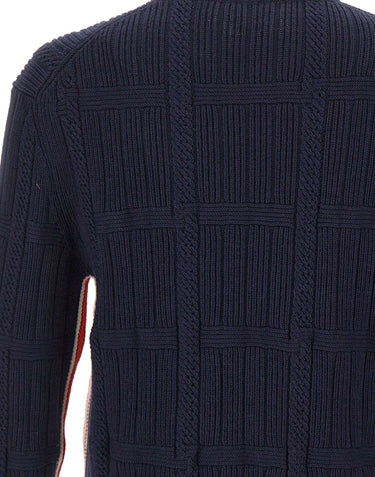 PAUL SMITH Maglione a trecce in lana merino BLUE Uomo 