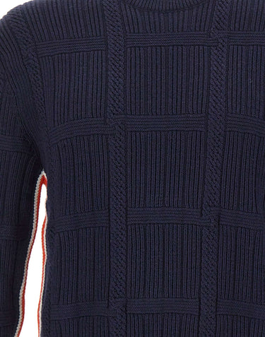 PAUL SMITH Maglione a trecce in lana merino BLUE Uomo 
