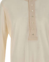 PAUL SMITH Maglia Henley in lana a costine WHITE Uomo 