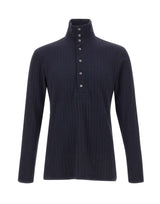 PAUL SMITH Maglia in cotone e lino a collo alto BLUE Uomo 