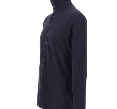 PAUL SMITH Maglia in cotone e lino a collo alto BLUE Uomo 
