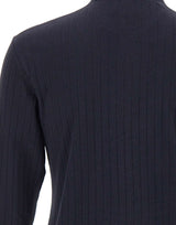 PAUL SMITH Maglia in cotone e lino a collo alto BLUE Uomo 