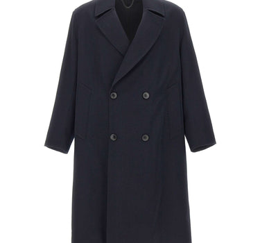 PAUL SMITH Cappotto doppiopetto oversize in twill di lana BLUE Uomo 