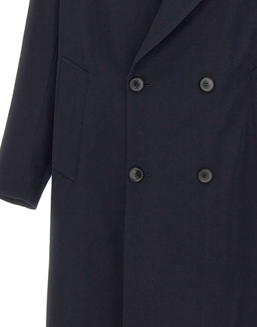 PAUL SMITH Cappotto doppiopetto oversize in twill di lana BLUE Uomo 