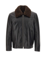 PAUL SMITH Giacca da aviatore in pelle BLACK Uomo 
