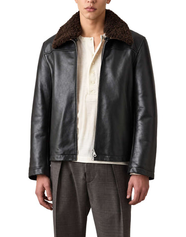 PAUL SMITH Giacca da aviatore in pelle BLACK Uomo 
