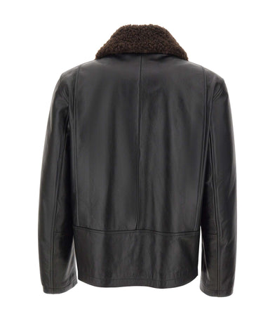 PAUL SMITH Giacca da aviatore in pelle BLACK Uomo 