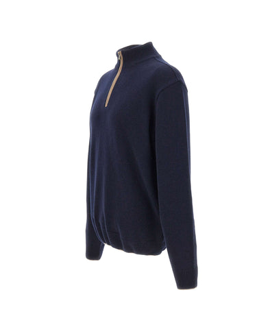 PAUL&SHARK Maglia in lana e cashmere a mezza zip BLUE Uomo 