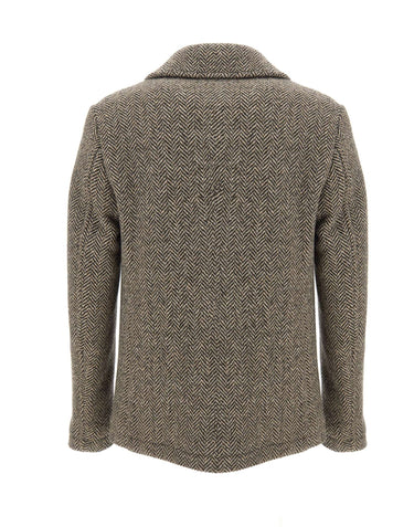 PAUL&SHARK Cappotto doppiopetto in lana chevron BROWN Uomo 