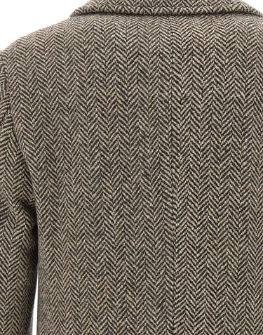 PAUL&SHARK Cappotto doppiopetto in lana chevron BROWN Uomo 