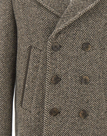 PAUL&SHARK Cappotto doppiopetto in lana chevron BROWN Uomo 