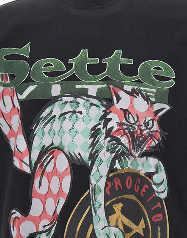 PDF T-shirt "The New Boy Seven Cat" BLACK Uomo 