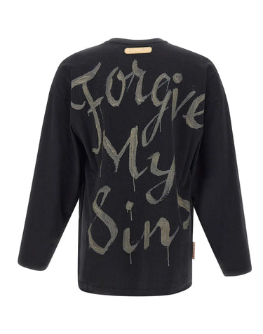 PDF T-shirt a manica lunga "Forgive My Sins" BLACK Uomo 