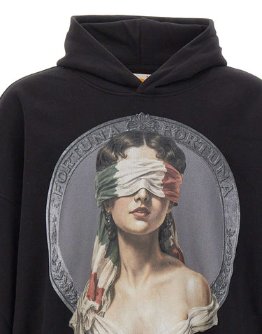 PDF Felpa con cappuccio "Mi Fortuna" BLACK Uomo 