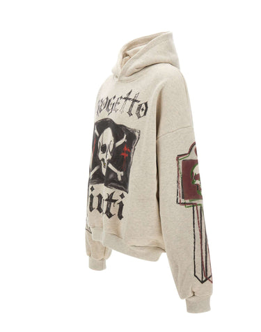 PDF Felpa con cappuccio "Mi Pirate" GREY Uomo 