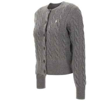 POLO RALPH LAUREN Cardigan in lana e cashmere GREY Donna 