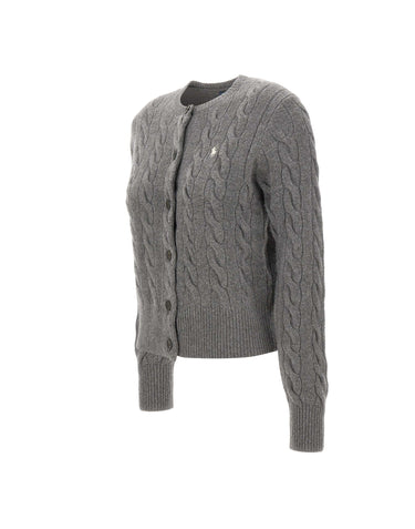 POLO RALPH LAUREN Cardigan in lana e cashmere GREY Donna 