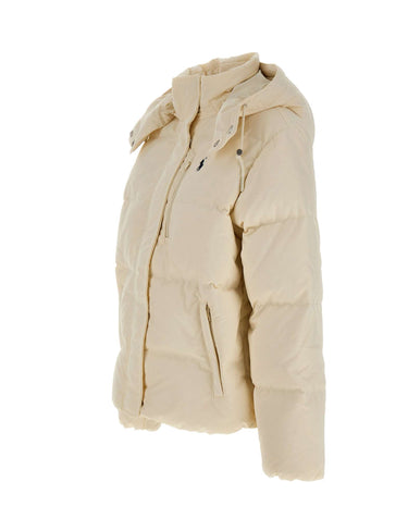 POLO RALPH LAUREN Piumino con logo WHITE Donna 