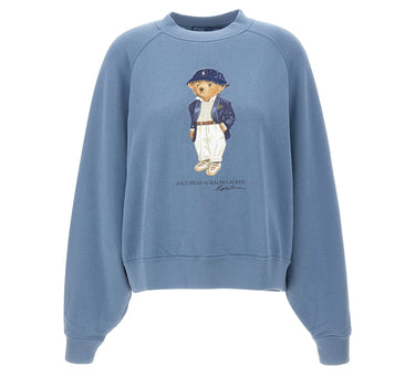 POLO RALPH LAUREN Felpa leggera "Polo Bear" Light Blue Donna 