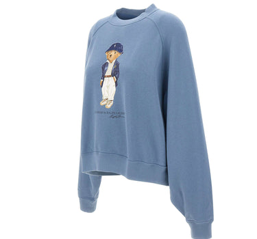 POLO RALPH LAUREN Felpa leggera "Polo Bear" Light Blue Donna 