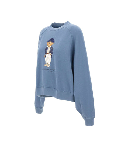 POLO RALPH LAUREN Felpa leggera "Polo Bear" Light Blue Donna 