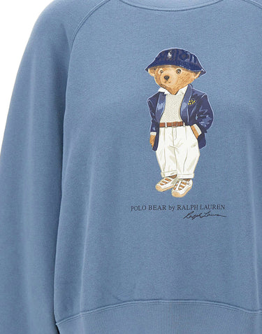POLO RALPH LAUREN Felpa leggera "Polo Bear" Light Blue Donna 