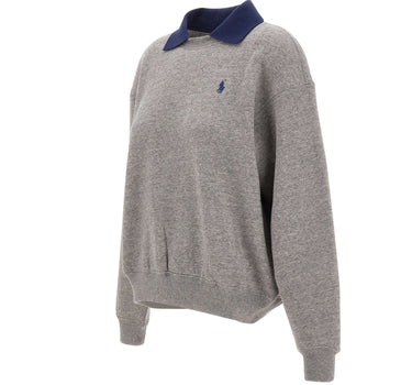 POLO RALPH LAUREN Felpa con colletto polo GREY Donna 